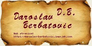 Daroslav Berbatović vizit kartica